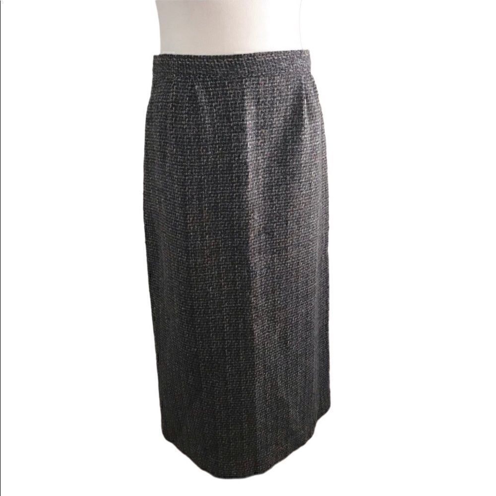 Vintage Wool Woven Pencil Skirt Sz 8